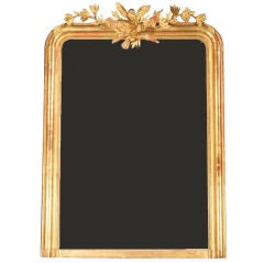 Louis Philippe Giltwood Mirror with Double Bird Cartouche . 1840