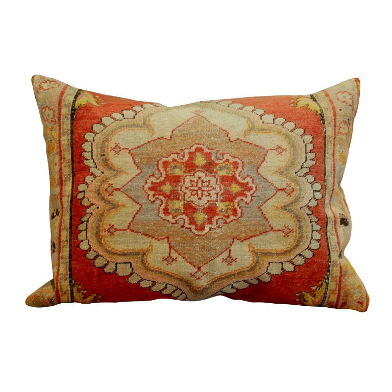 Large Turkish Pillow with Tan Center