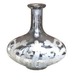 Wide Bodied Egg shaped Mercury Glass Bottle