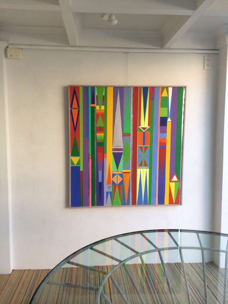 1960's Geometric HardEdge Painting at 1stdibs
