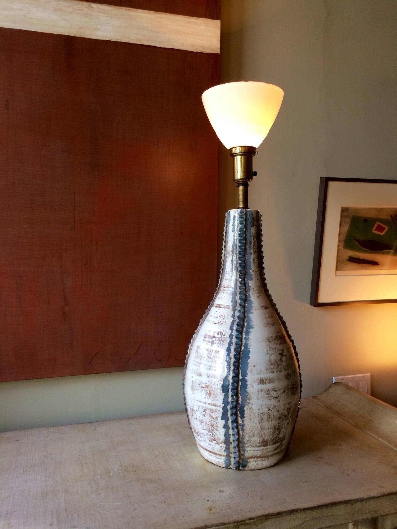 Ceramic Lamp by Tony Hill In Excellent Condition For Sale In San Francisco, CA