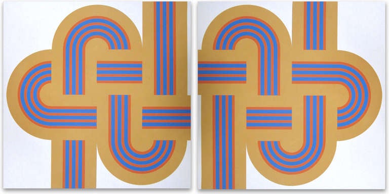 “Weave” set by San Francisco designers Reis & Manwaring is two framed original graphic prints from 1973.  

Each 44