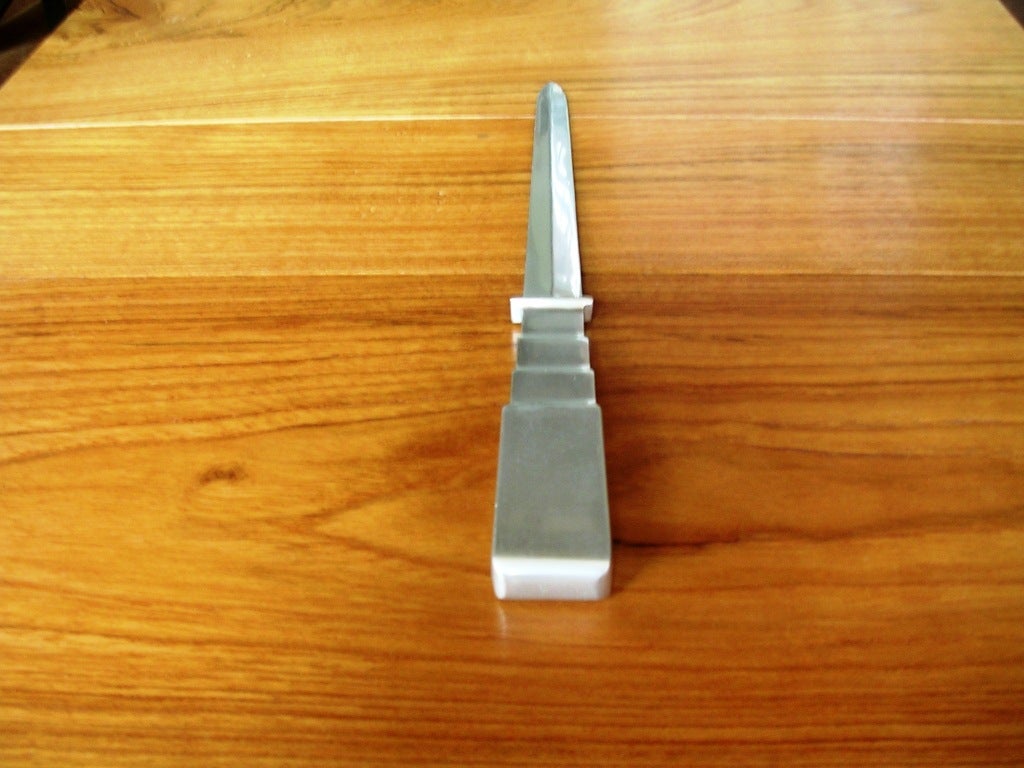 Art Deco Aluminum Paper Knife In Excellent Condition For Sale In San Francisco, CA