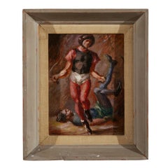 Vintage "Boxers in Training"  Painting