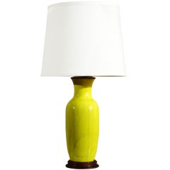Chartreuse Crackle Glaze Table Lamp