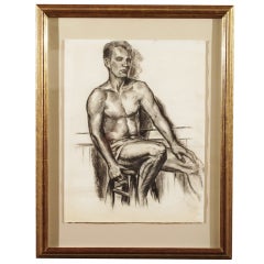 Charcoal Academic Study of  Male Nude