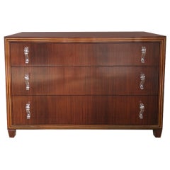 Art Moderne Rosewood Commode with Lucite Pulls