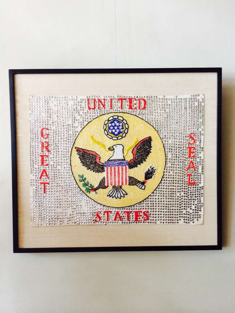 Folk Art Beadwork Sign of the United States "Great Seal"
