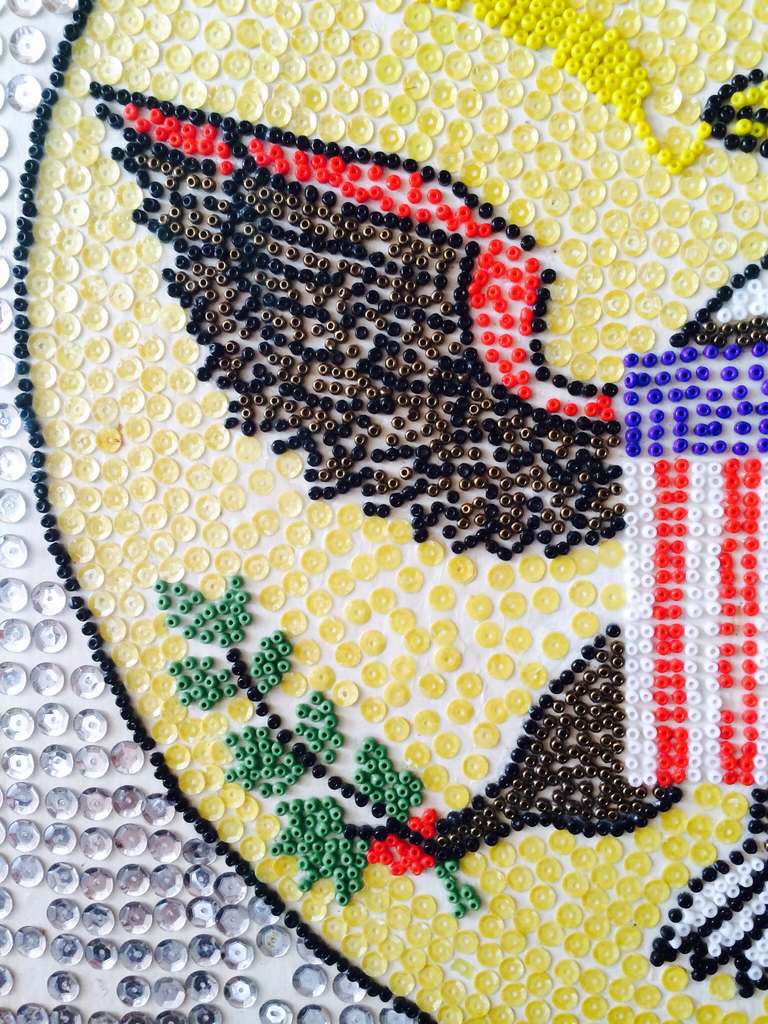 Folk Art Beadwork Sign of the United States 