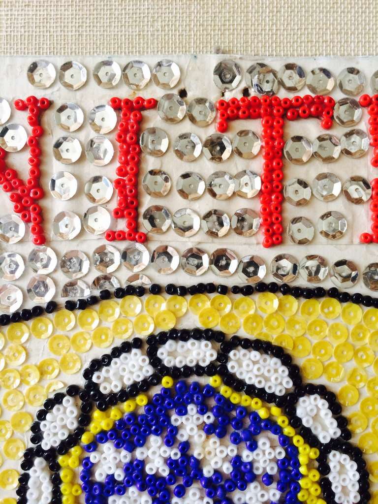 Sequins Folk Art Beadwork Sign of the United States 