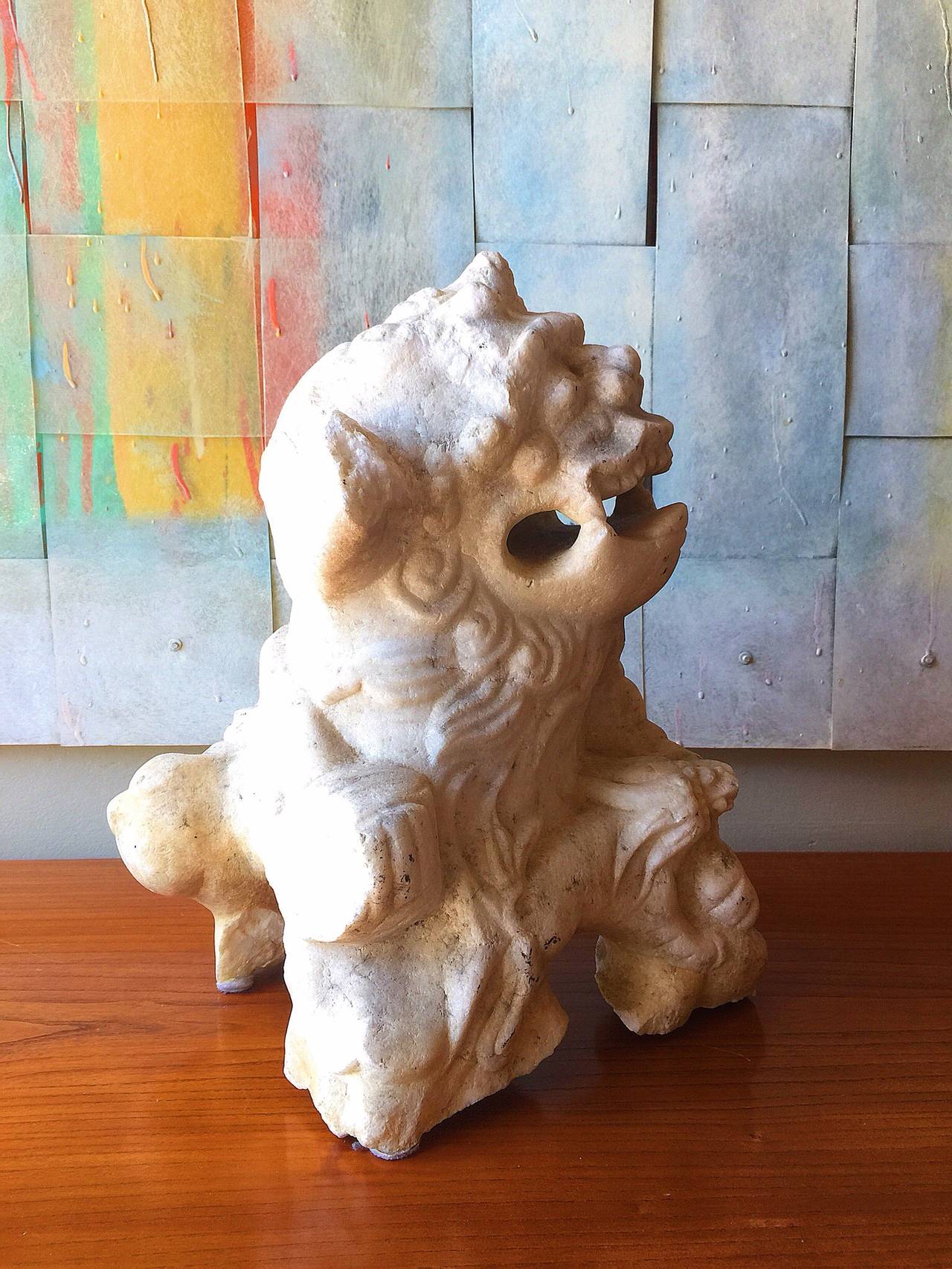 Marble Chinese Ming Foo Dog Fragment For Sale