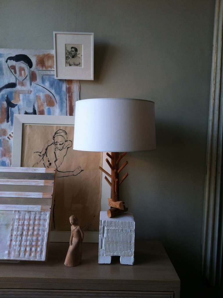 Quirky Twig and Plaster Table Lamp 1