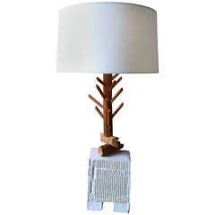 Quirky Twig and Plaster Table Lamp