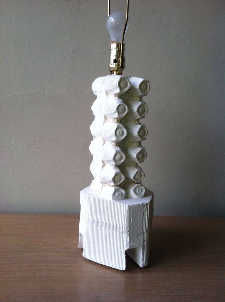 Sculptural Plaster Egg Carton Table Lamp For Sale 1