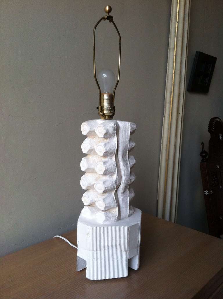 Sculptural Plaster Egg Carton Table Lamp For Sale 2