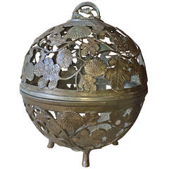 Japanese Meiji Bronze Spherical Lantern