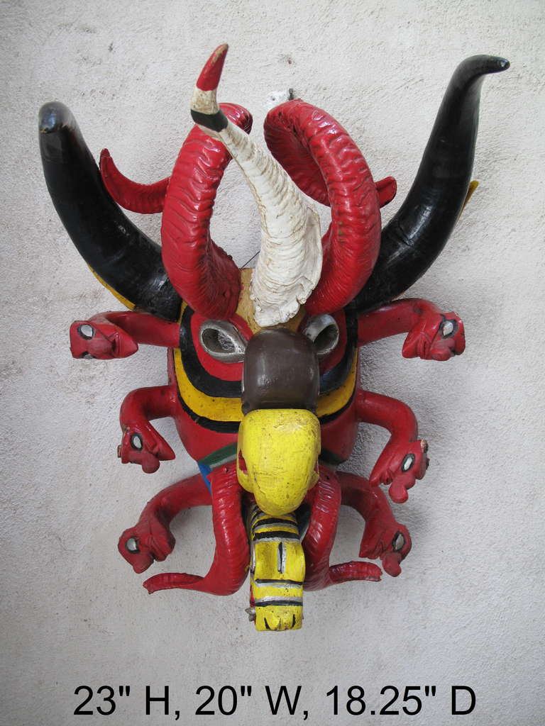 Mid-20th Century Mexican Devil Dance Mask For Sale