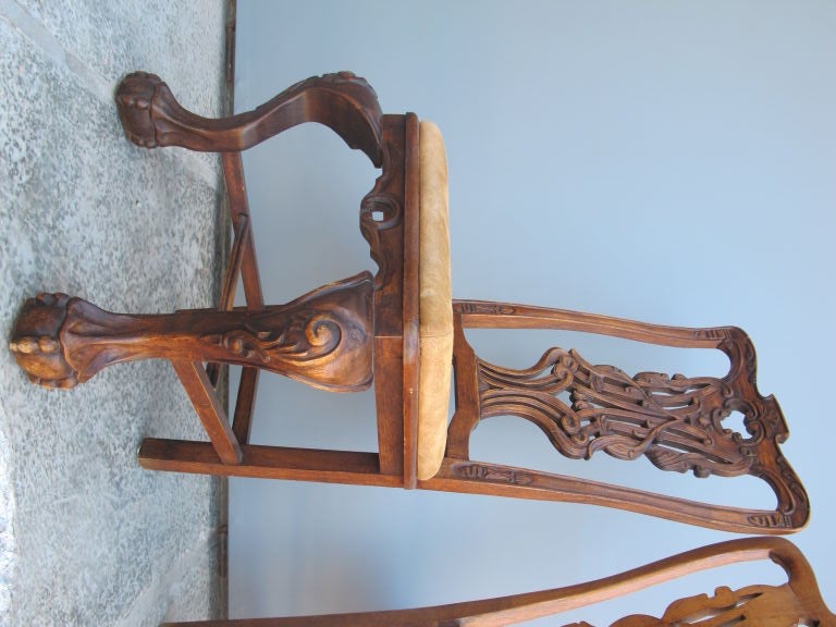 Mexican Chippendale Chairs In Excellent Condition In Nogales, AZ