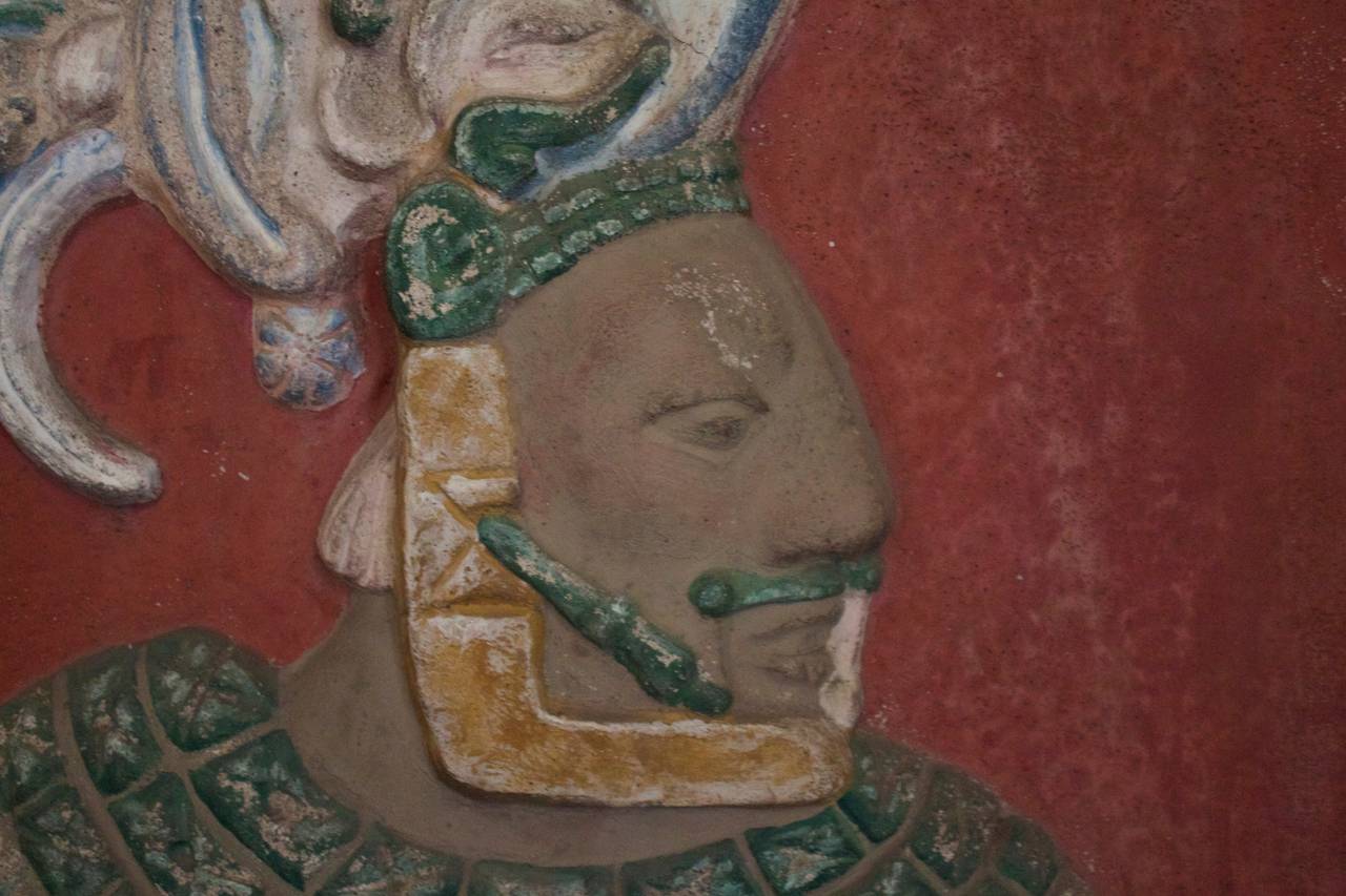 Folk Art Mayan God - Fresco For Sale