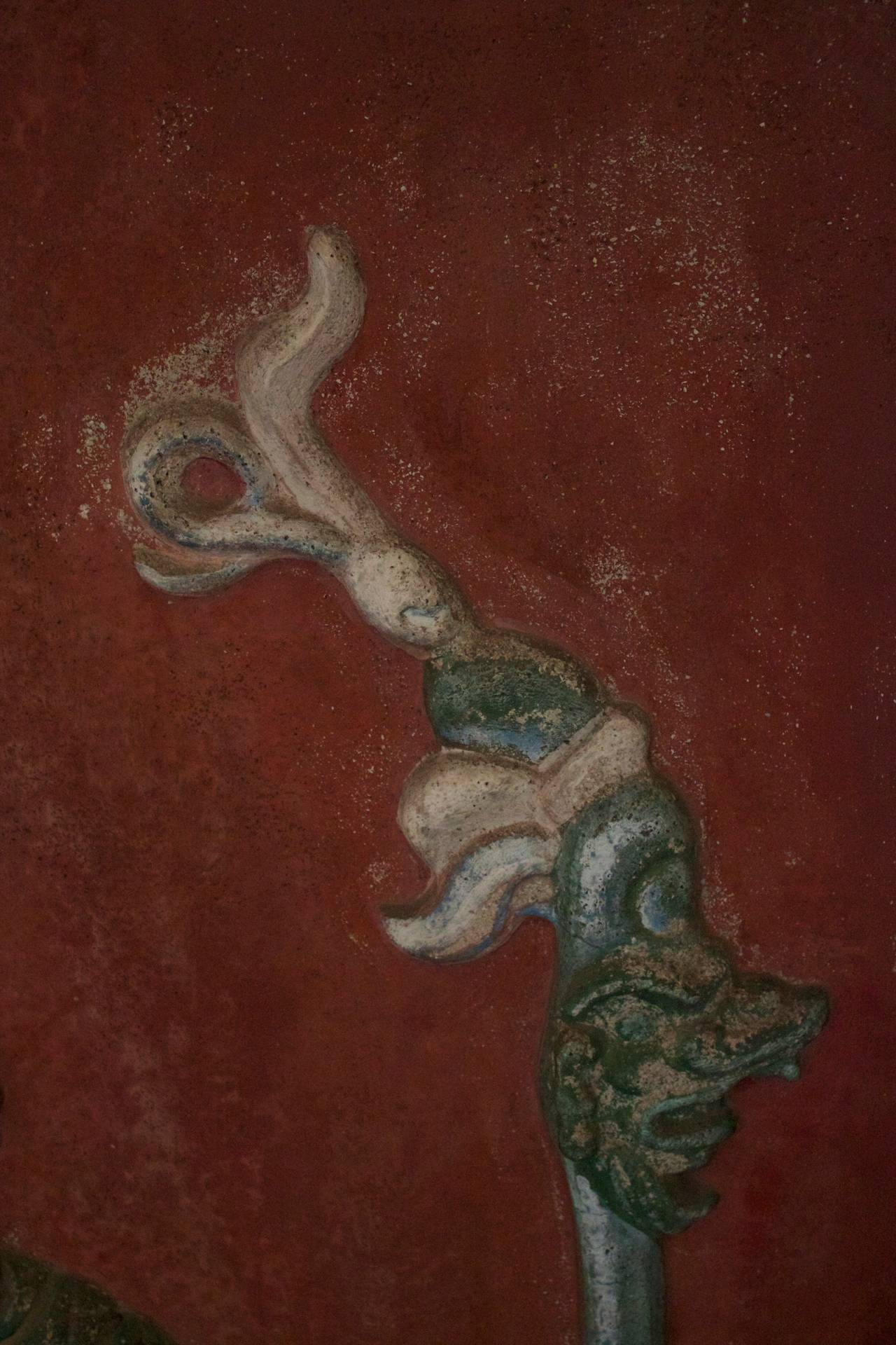 Mayan God - Fresco In Good Condition For Sale In Nogales, AZ