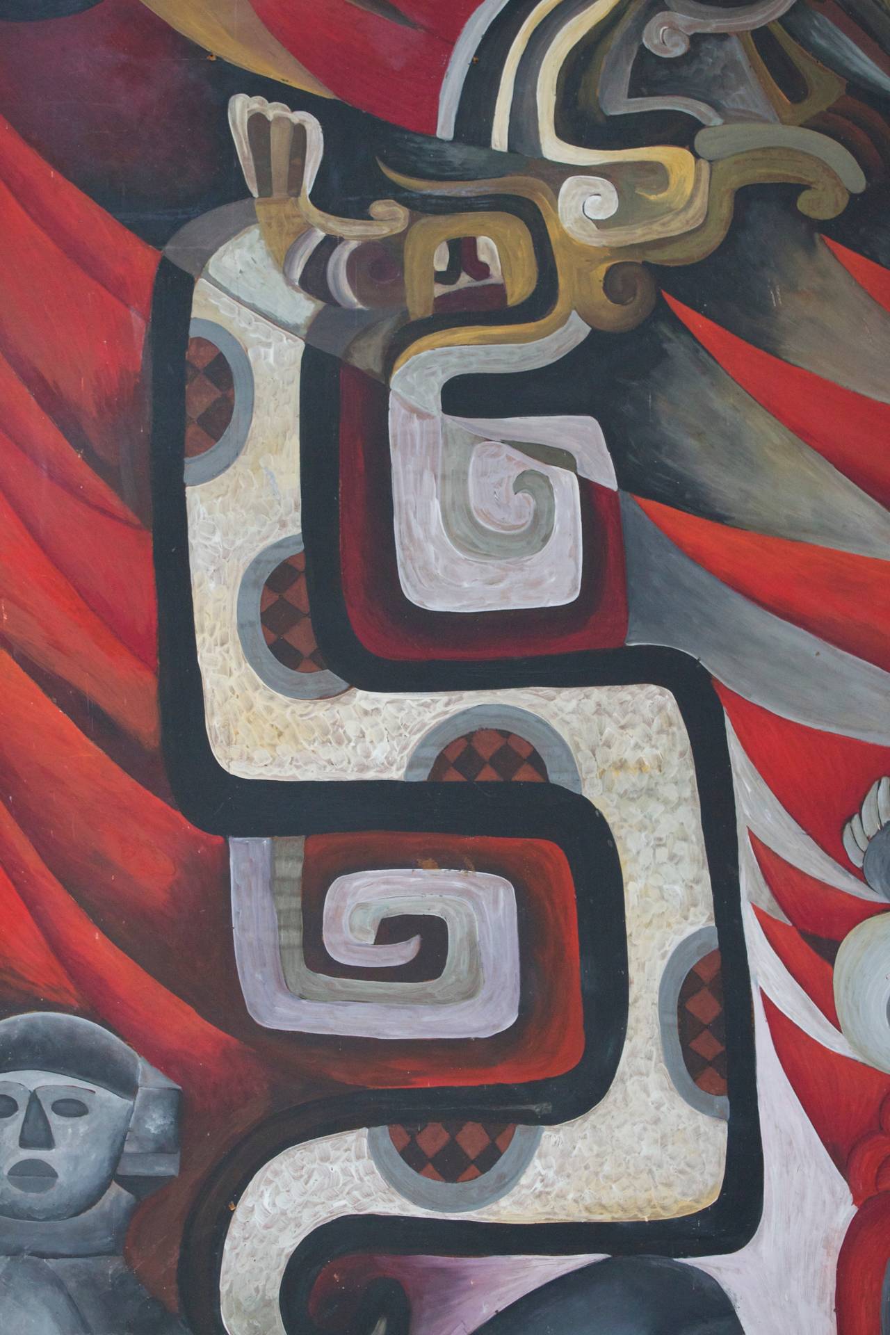 Cortez: The Conquest of Mexico Four-Panel Screen Painting For Sale 5