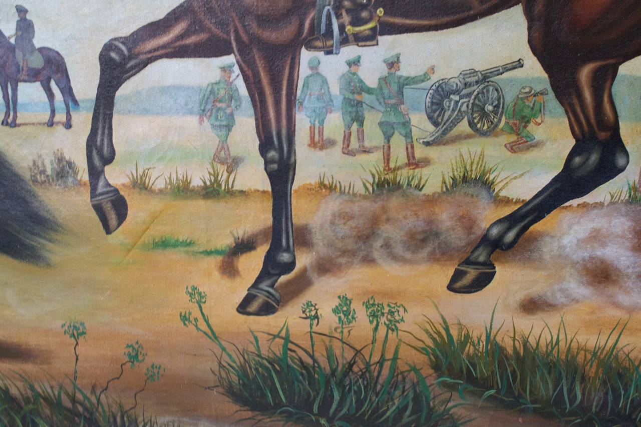 20th Century Mexican Patrol Painting For Sale