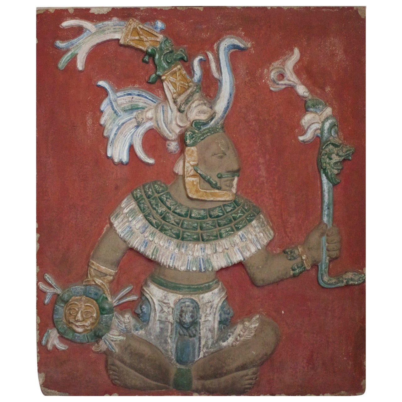 Mayan God - Fresco For Sale