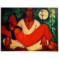 Vintage Painting of Mujer Durmiente