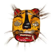 Vintage Mexican Ceremonial "Tiger" Dance Mask