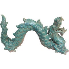 Earthenware "Dragon" Figurine with Turquoise Glaze