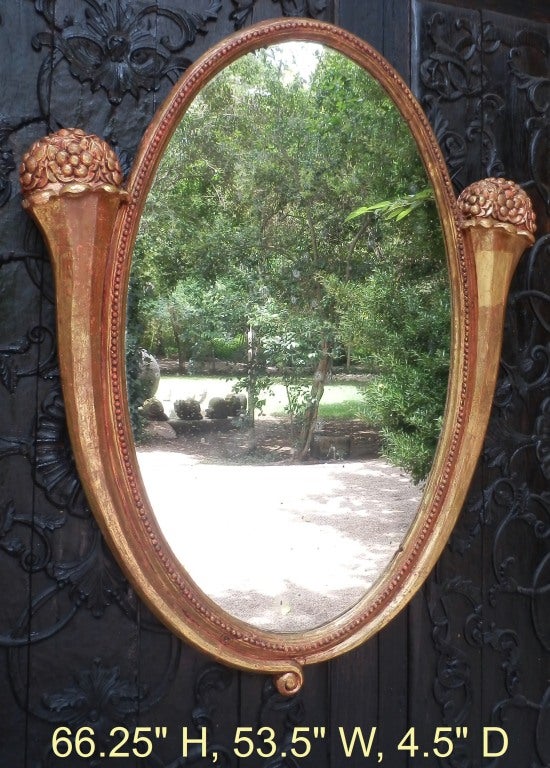 Art Nouveau gilt oval mirror.
Have many different shapes, sizes and styles of mirrors in our inventory.