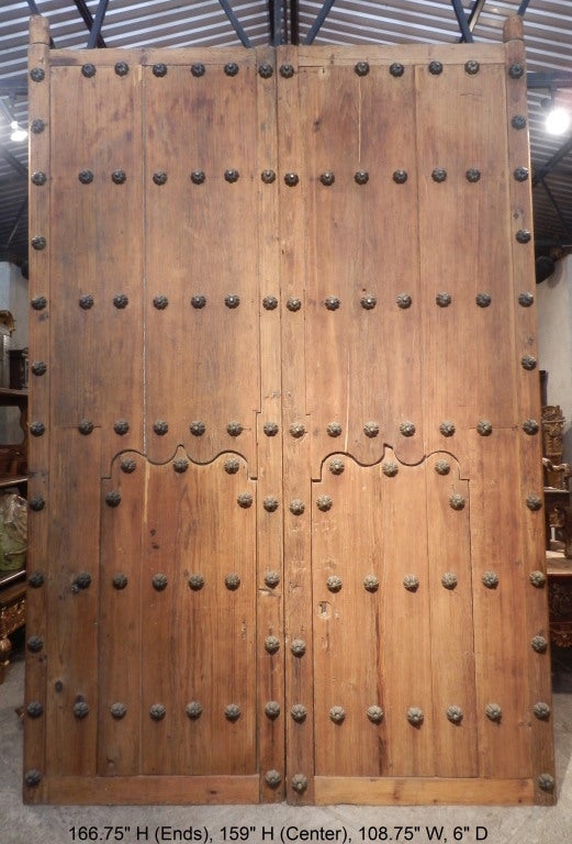 Pair Spanish Colonial Hacienda Doors In Excellent Condition For Sale In Nogales, AZ