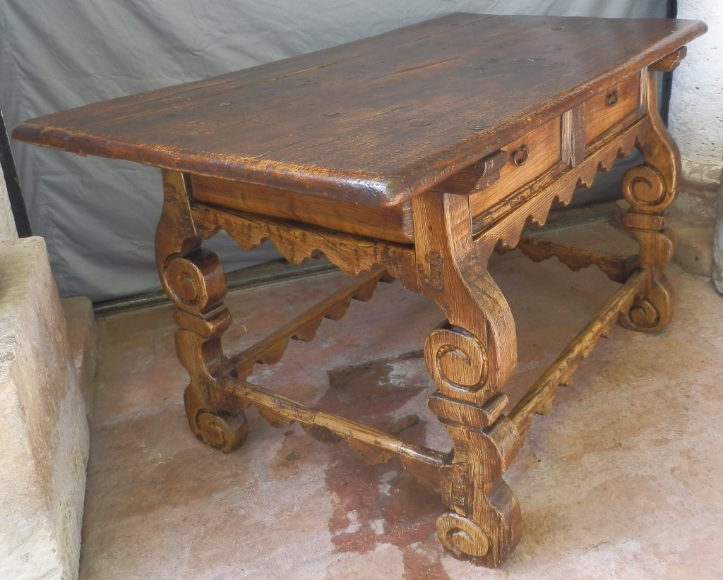 Iron 2 Drawer Spanish Colonial Table