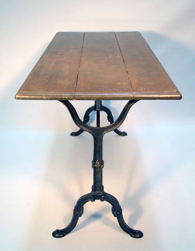 French Late 19th Century Wood Top Bistro Table 3