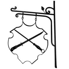 Antique French 19th Century Iron Tradesman Sign