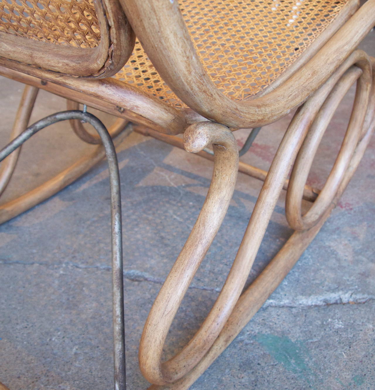 Thonet Bentwood and Caned Rocking Chair For Sale 2