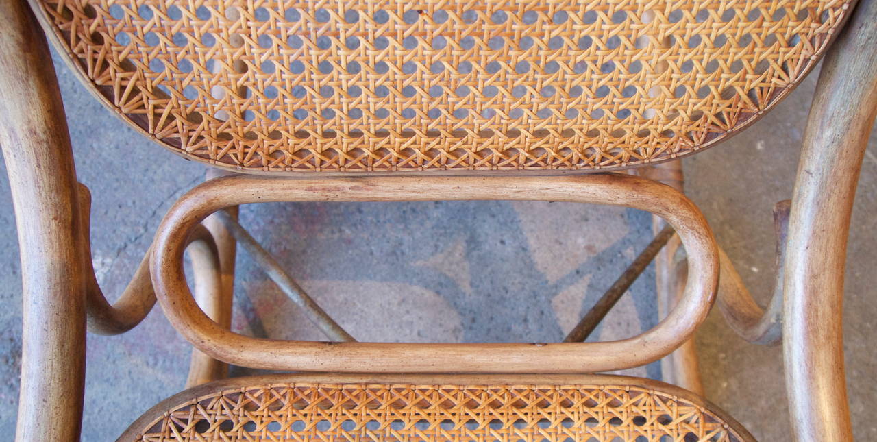 Thonet Bentwood and Caned Rocking Chair For Sale 1