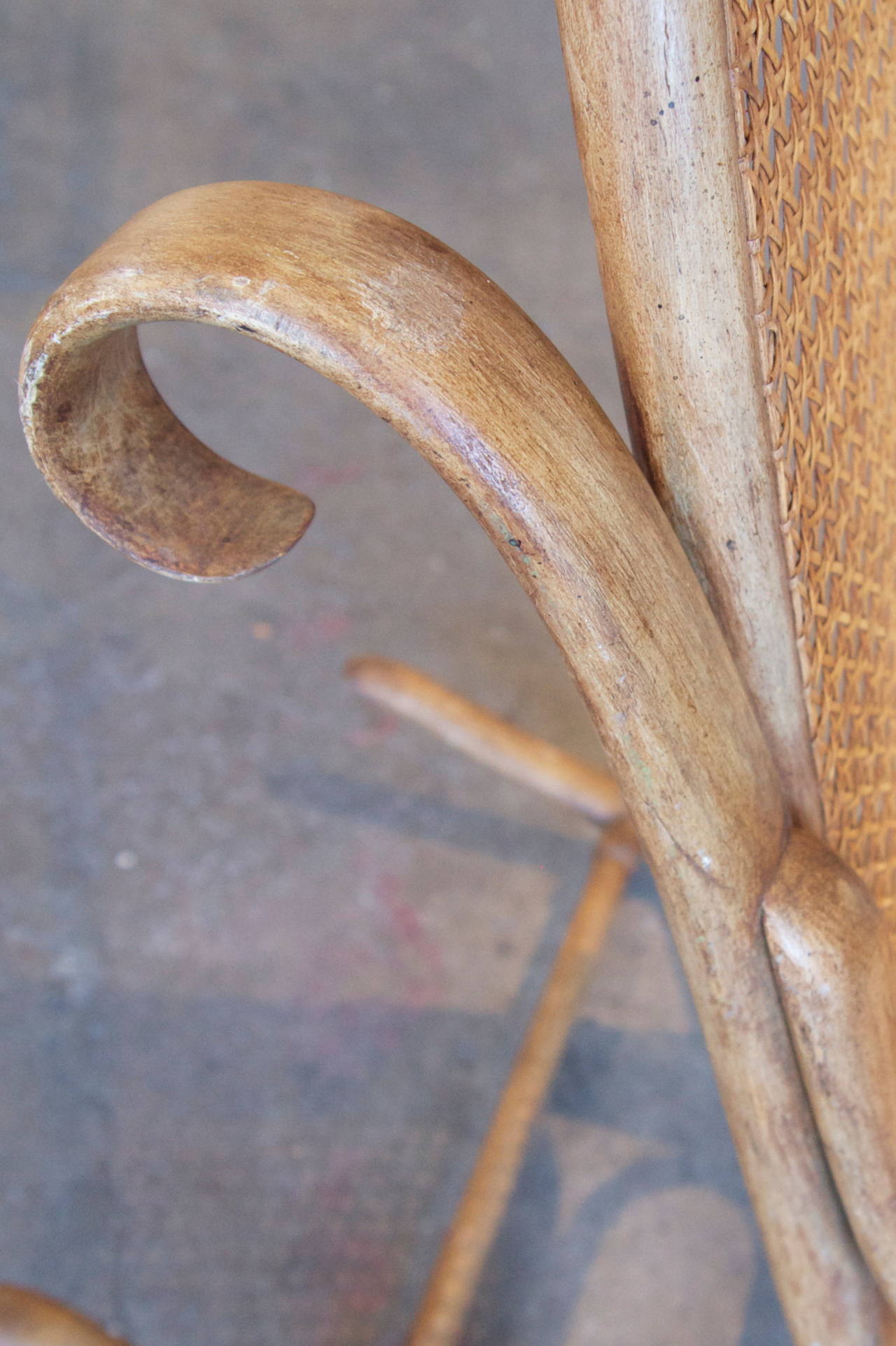 20th Century Thonet Bentwood and Caned Rocking Chair For Sale