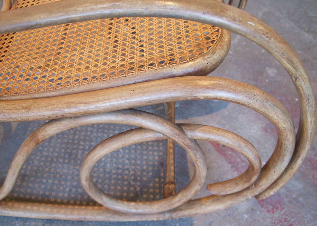 Thonet Bentwood and Caned Rocking Chair In Good Condition For Sale In San Francisco, CA