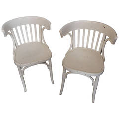 Pair of French Painted Bistro Chairs