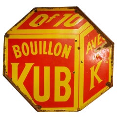 French Enamel On Metal Advertising  'Bouillon Kub'