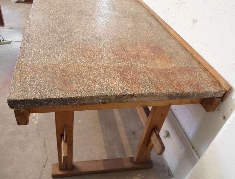 French Industrial Terrazzo Top Work Table For Sale 5