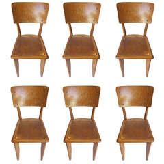 Set of 6 French Mid Century Bistro Chairs