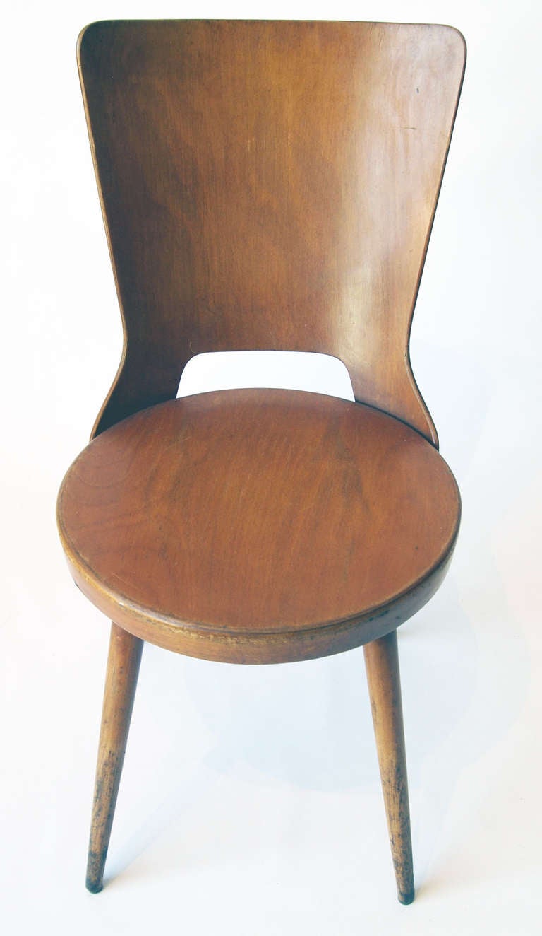Stylish set of 4 mid century bistro chairs made by Baumann