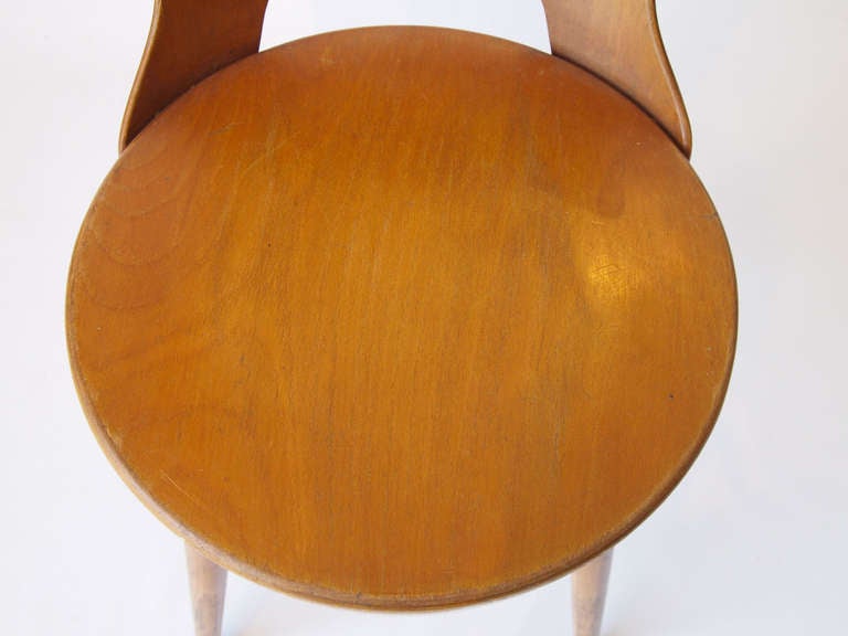 French Set of 4 Mid Century Baumann Bistro Chairs