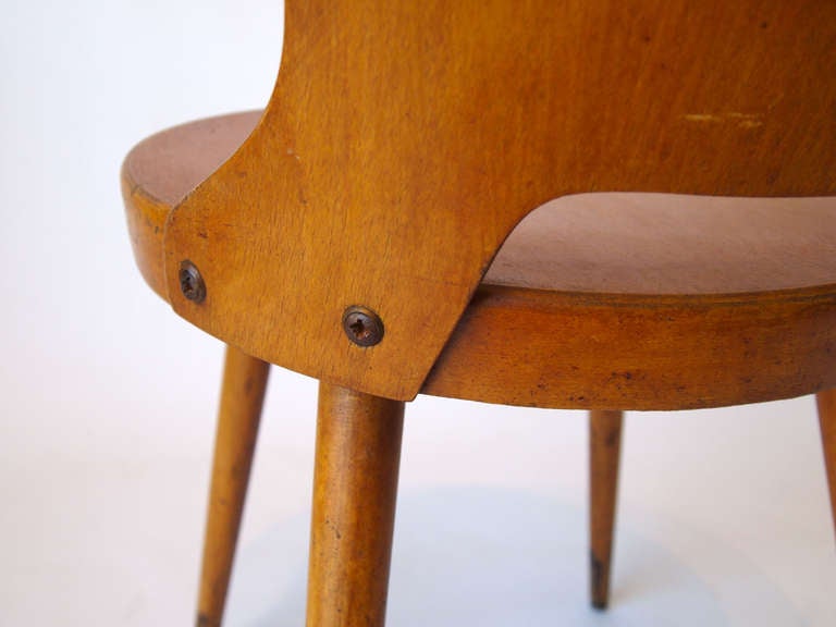 Plywood Set of 4 Mid Century Baumann Bistro Chairs