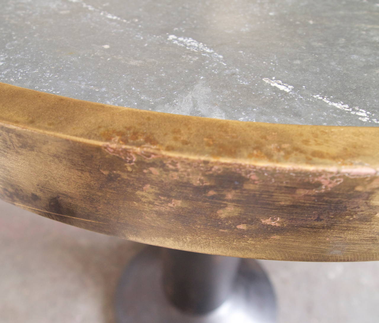Brass French Industrial Bistro Table