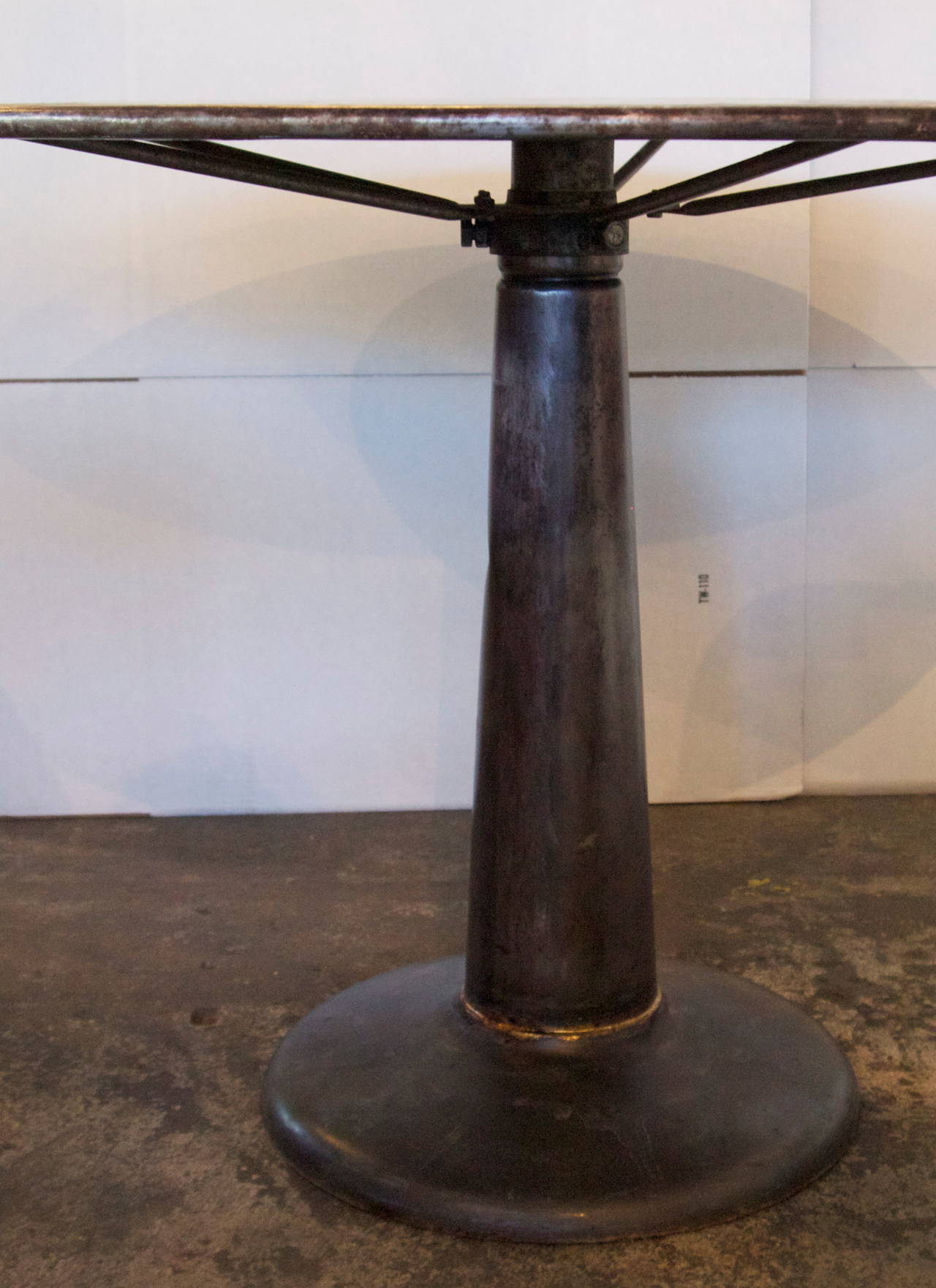 French Industrial Metal Gueridon Table In Good Condition In San Francisco, CA