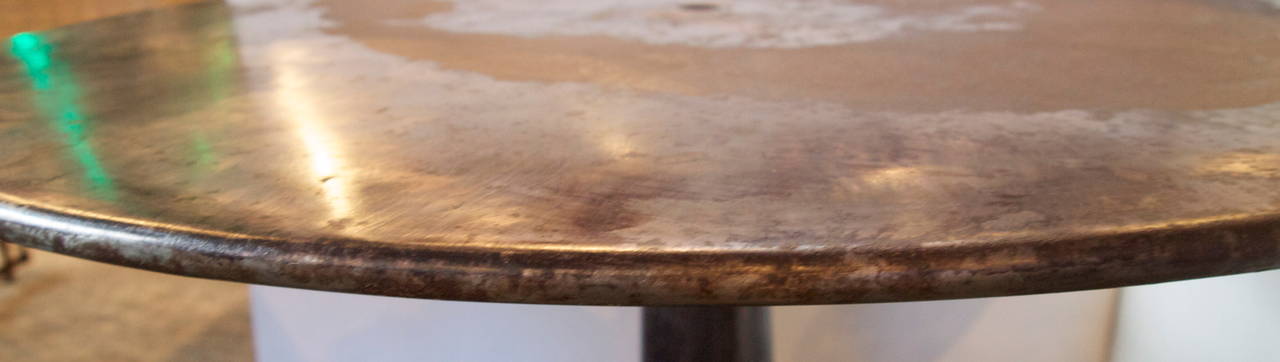 20th Century French Industrial Metal Gueridon Table