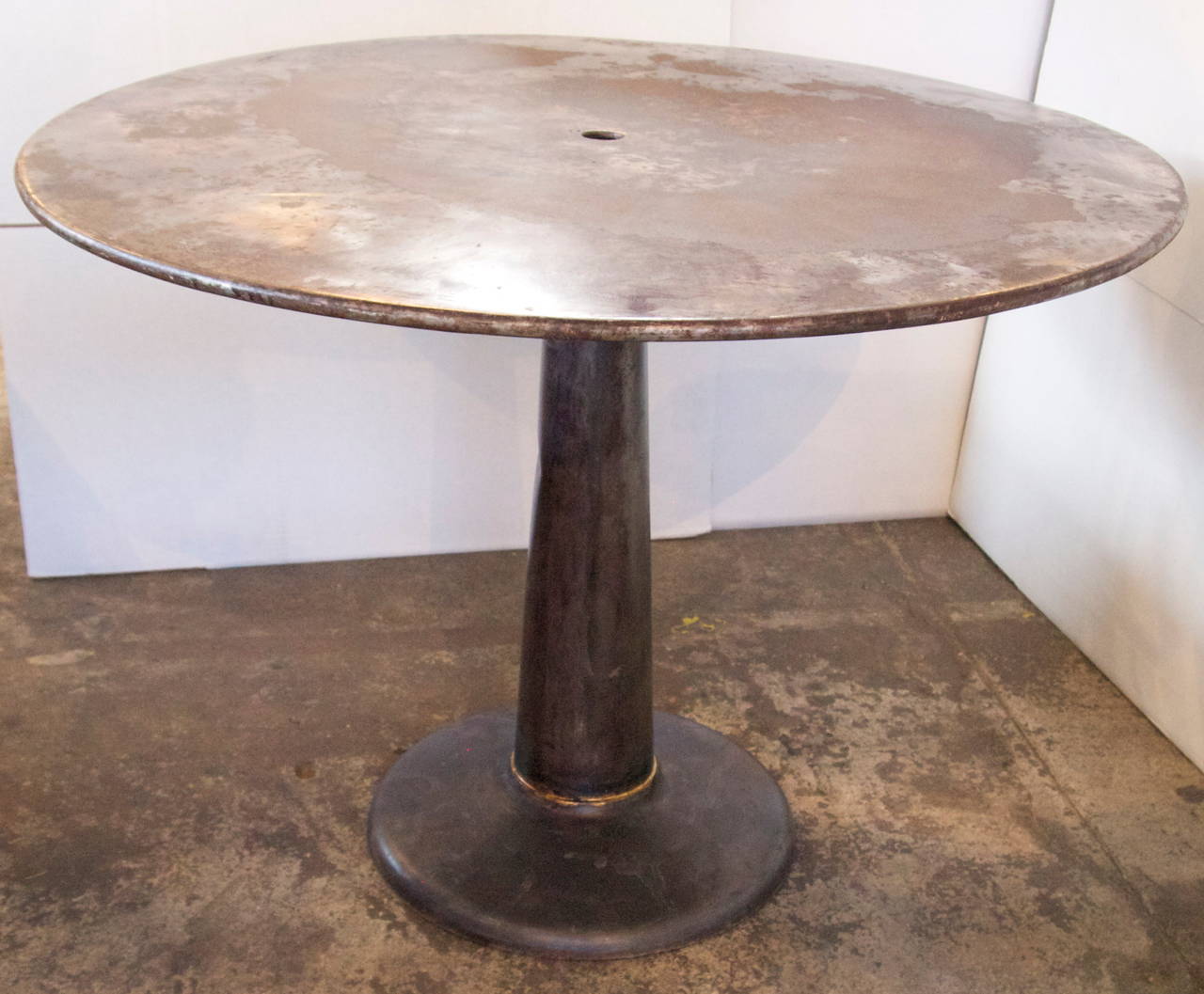French Industrial Metal Gueridon Table 5